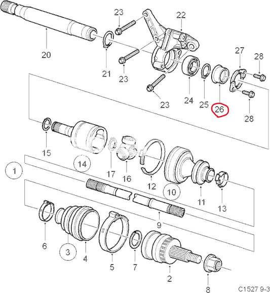 サーブ 9-3 FB207 FB284・9-5・キャデラックSRX ビュイック アクセルシャフトシールリング AT6速【GM純正・新品】