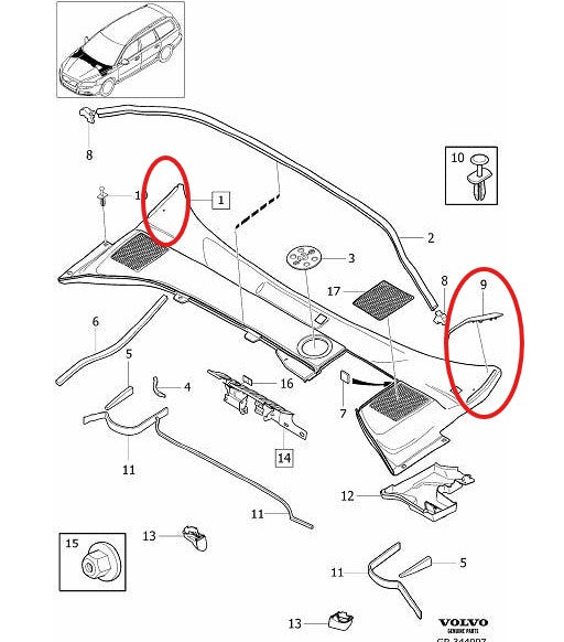 ボルボ S80 V70 フロントウィンドーカバー左右セット・カウルカバー・エアディフレクター 【社外製・小傷有・新品】