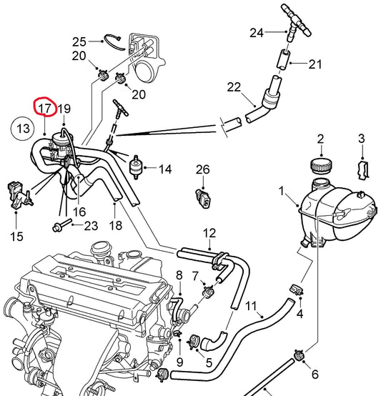 サーブ 9-5 B205 B235 クーラントバイパスホース【新品】②