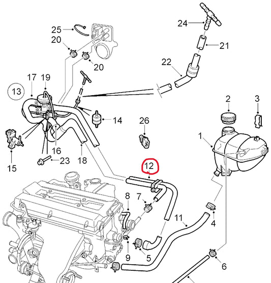 サーブ 9-5 B205 B235 ヒーターバイパスホース【新品】