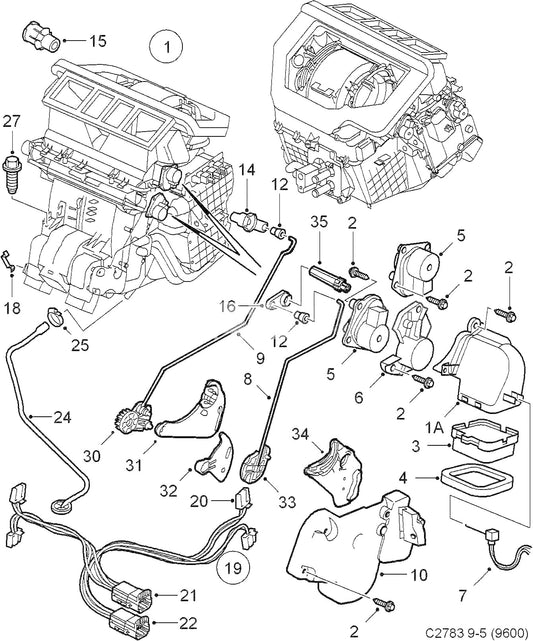 サーブ 9-5 後期用 B205 B235 エアコン温度調整不調修理パーツ(表示エラー08等)【サーブ純正・新品】