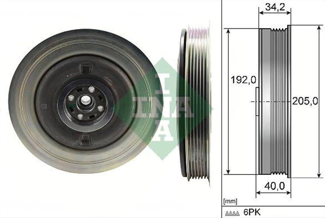 ボルボ S60 S80 S90 V40 V60 V70 V90 XC40 XC60 XC70 バイブレーションダンパー【純正グレードINA製・新品】②クランクプーリー