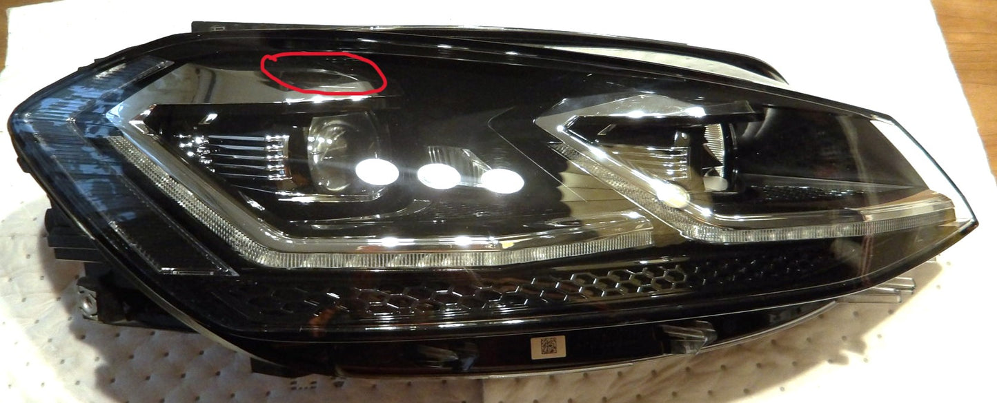 美品・後期 LED 5G VW ゴルフ7・右ヘッドライト 5G2 941 082 D ブラック 純正・フォルクスワーゲン