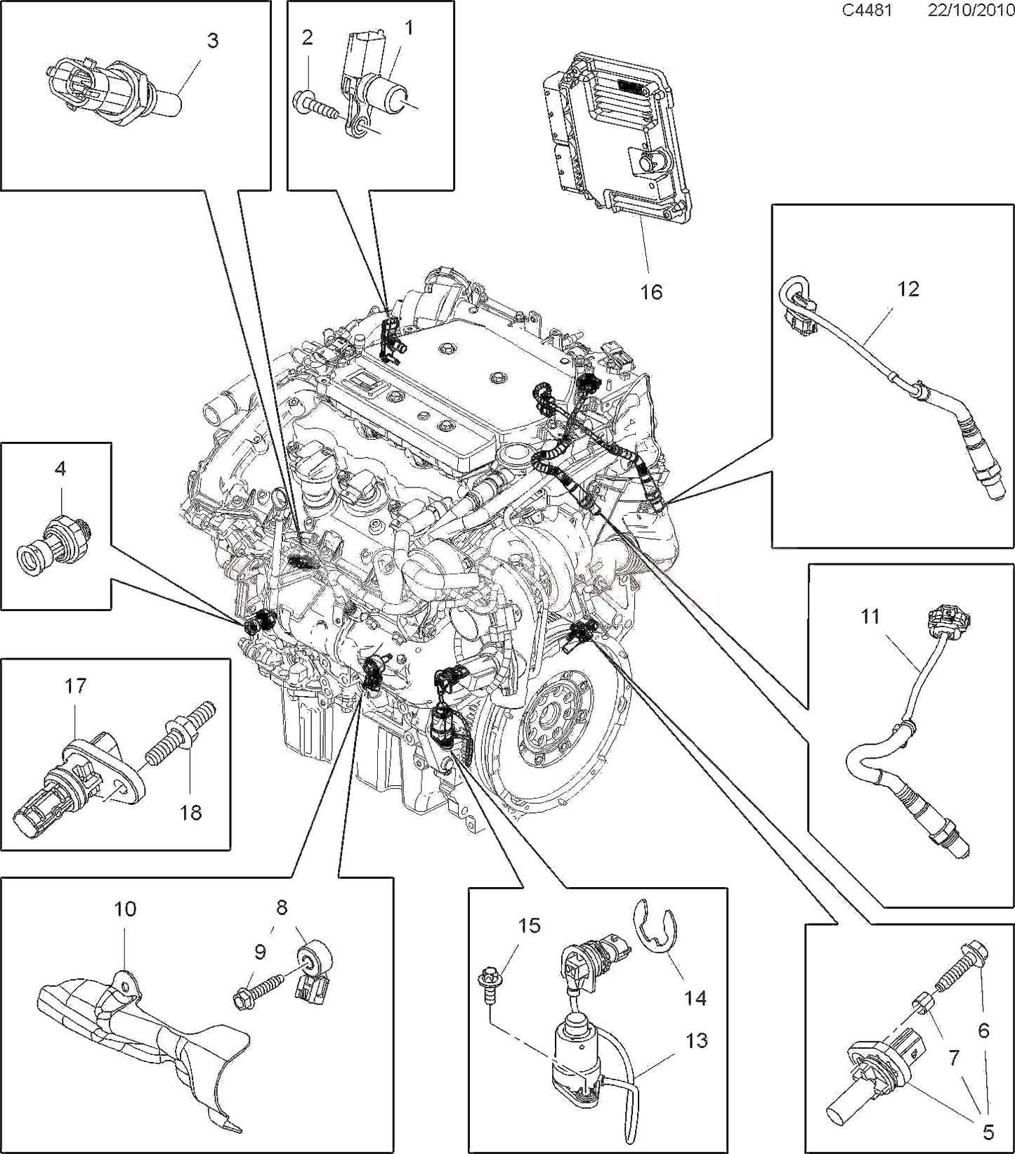 SAAB サーブ9-3・9-5用 B284 A284 2.8L V6 エンジンオイルレベルセンサー【サーブ純正・新品】