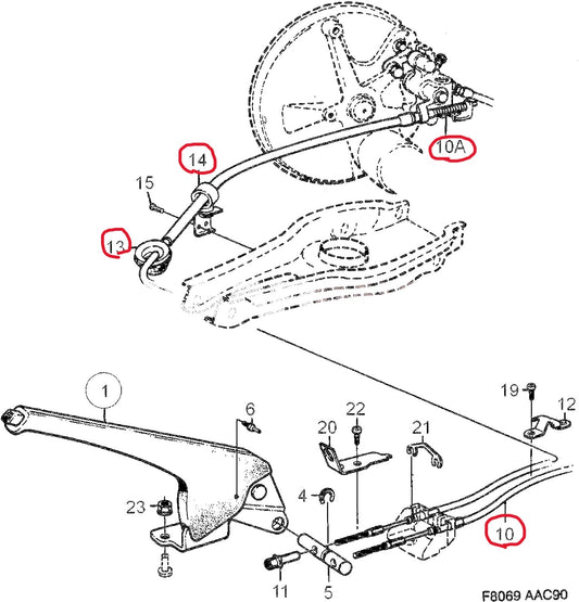 サーブ C900 ハンドブレーキワイヤー2本セット【新品】パーキングブレーキ・サイドブレーキ