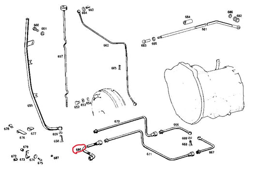 ベンツ W111 W112 W108 W109 W126 W140 Sクラス A/Tトランスミッションオイルクーラーホース【ドイツ製・新品】