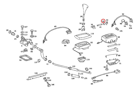 ベンツ R107 W107 C107 C123 C124 C126 C140 109 114/115 116 ATレバーブッシュ【ベンツ純正・新品】
