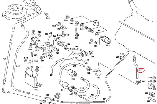 ベンツ SL-CLASS W107 R107 S-CLASS W116 W123 S123 E-CLASS 燃料ホース ガソリンホース フューエルホース【ドイツ製・新品】
