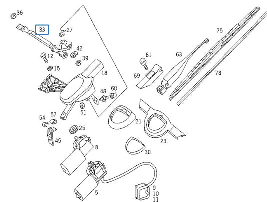 【御注文取寄品】BENZベンツ W124 ワイパーリンケージ【ボッシュタイプ用・純正新品】