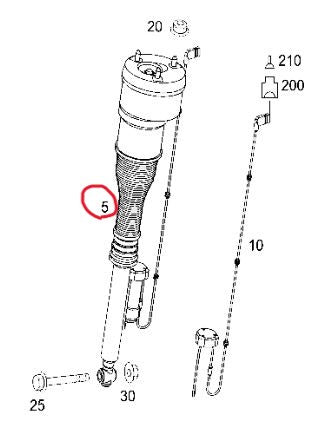 【ご予約分】メルセデスベンツ CL63AMG リア側エアサスペンションショックABC仕様 【社外製新品左右セット】