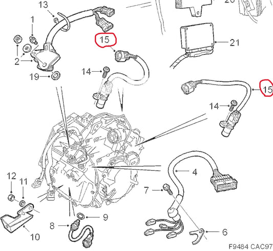 サーブ GM900(NG900) 9-3 9-5 4速ATスピードセンサー 2個セット防水コネクタ付【新品】