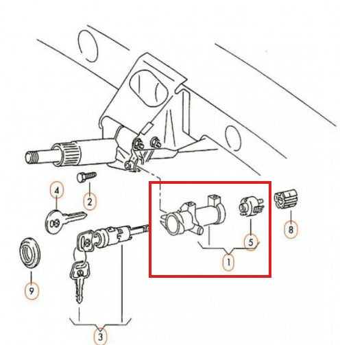 アウディ A2/3/4/6/8 TT・VW BORA T5 V-BUS GOLF(MK4/5) BEETLE(9C 1C) PASSAT イグニッションスイッチ (ビルシュタイン製・新品)