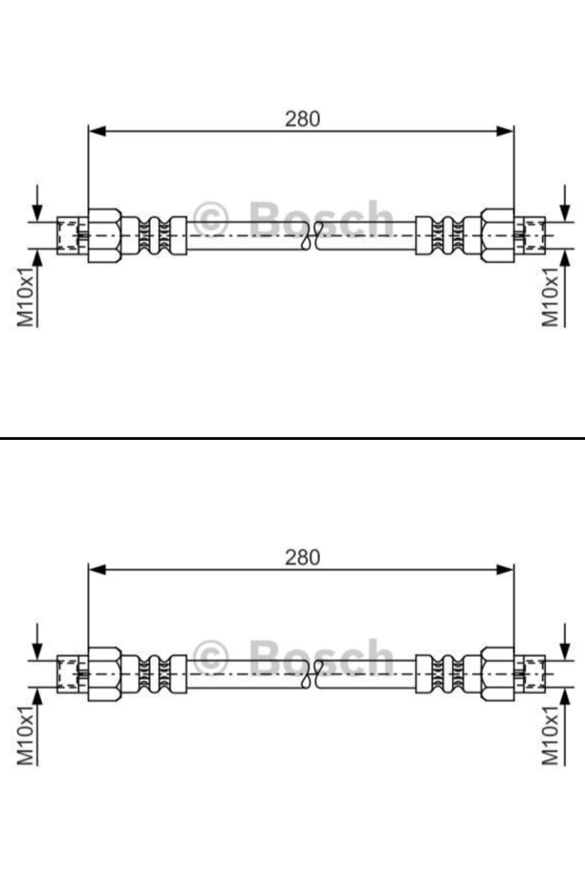 ベンツ W116 W126 C126 R107 C107 リア側ブレーキホース左右セット 【ボッシュ製・新品】