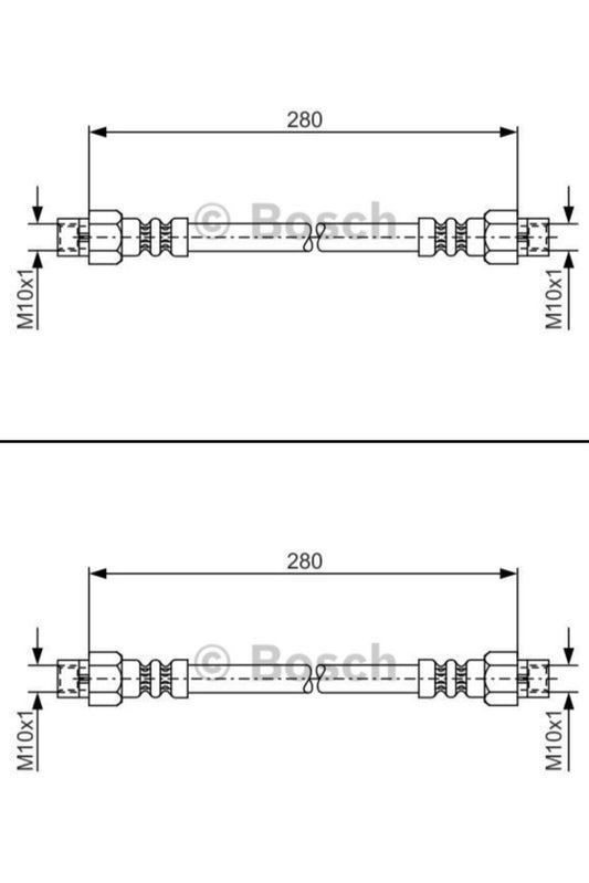 ベンツ W116 W126 C126 R107 C107 リア側ブレーキホース左右セット 【ボッシュ製・新品】