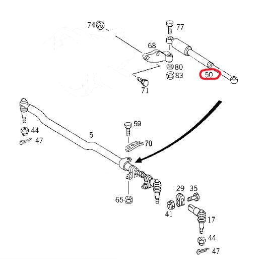 ベンツ Gクラス(W463/461) G500 G550AMG G63-AMG G65-AMG他 ステアリングダンパー【STABILUS製・新品】