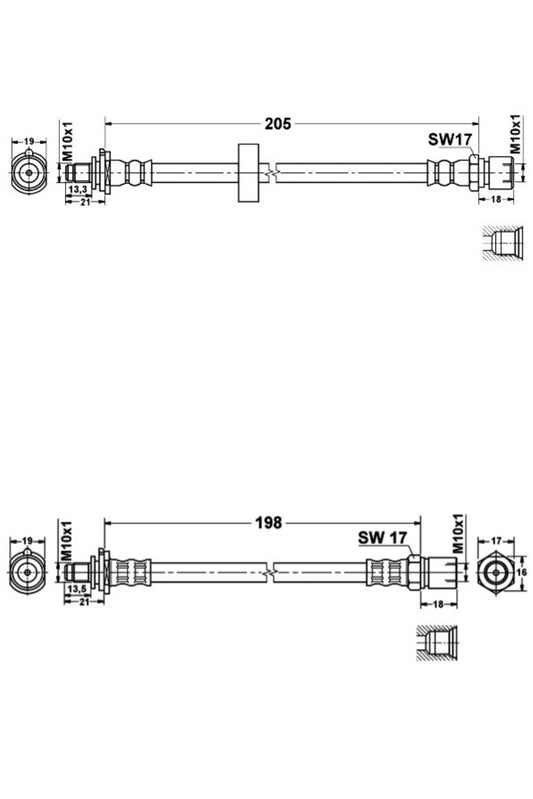 SAAB サーブ GM900 9-3 ブレーキホース フロント・リア1台分セット【ATE製・新品】