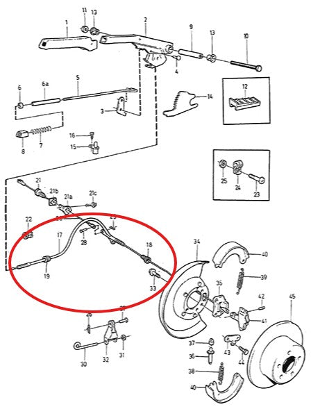 ボルボ 740 760 940 960 S90 V90 サイドブレーキケーブル【ボッシュ製・新品】ハンドブレーキワイヤー
