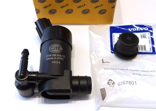 ボルボ V50 V70 XC70 XC90 C30 ウィンドーウォッシャーポンプ【純正フィルターブッシュ付・新品】