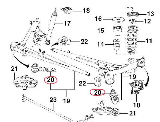 ボルボ 850 C70 S70 V70 リアアクセルビームブッシュ 左右セット【FAG製・新品】