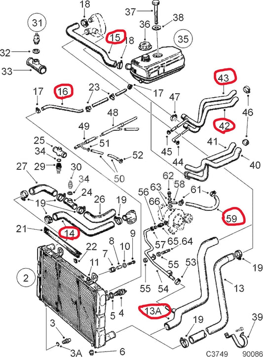 サーブ C900 ラジエーターホース・ヒーターホース 8本セット【シリコン製・新品】クラシック900