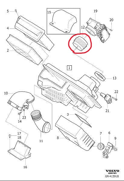 ボルボ C30 S40 V50 NON-TURBO エアインレットホース【ボルボ純正・新品】