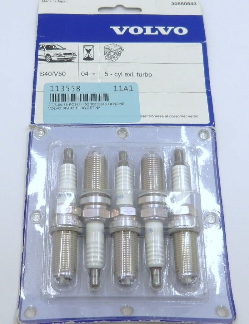 ボルボ C30 S40 V50 NON-TURBO スパークプラグ【ボルボ純正・新品】5本セット