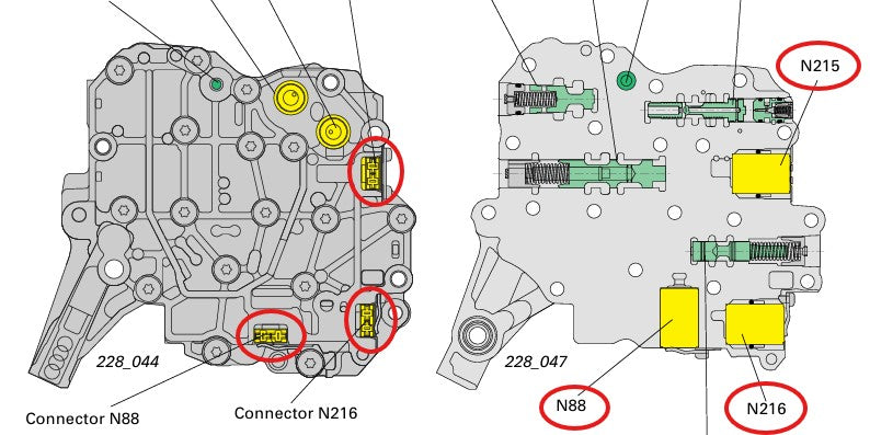 アウディ A4(8E) FF(FWD)2.0L CVTソレノイド3個セット【リビルト品】