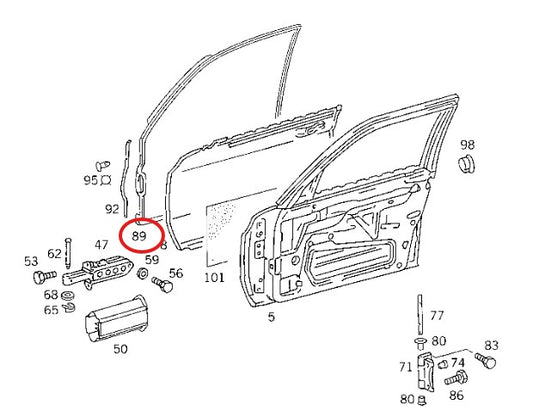 メルセデス ベンツ W126 Sクラス 右前・右後ドア用ウェザーシールストリップ2個セット【新品】