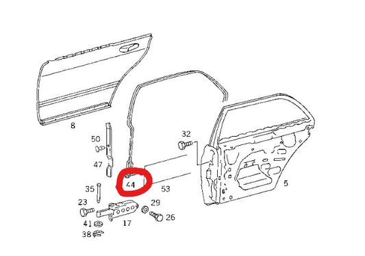 メルセデス ベンツ W126 Sクラス 右前・右後ドア用ウェザーシールストリップ2個セット【新品】
