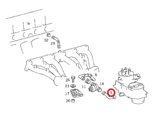 メルセデス ベンツ SL R107 300 アイドルエアバルブホース・パイプ【・新品】M103