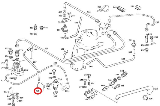 メルセデス ベンツ SL R107 W107 C107 V8用アイドルエアホース・アイドル換気ホース【新品】