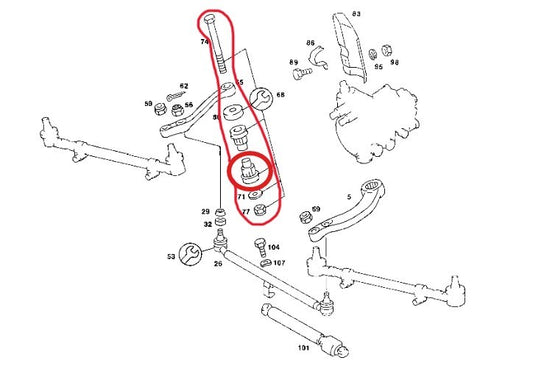 メルセデス ベンツ SL R107 W107 C107 W113 ステアリングアイドラーアームブッシュ【ビルシュタイン製・新品】
