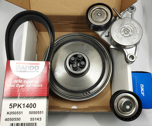 BMW MINI ミニ R55/56/57/58/59/60/61 ベルト・テンショナー・クランクプーリー・アイドラープーリー4点セット【N47 ディーゼルモデル・新品】COOPER D / COOPER-S-D