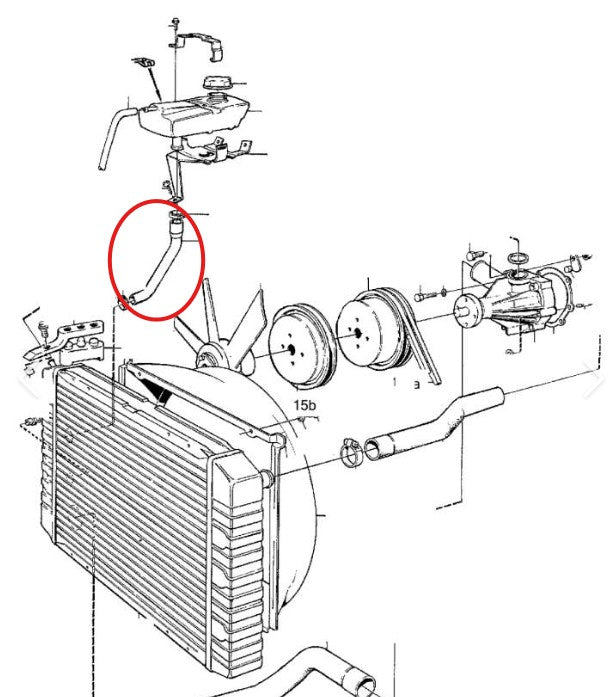 ボルボ 240 ラジエーターホース・サブタンク下側【新品】リザーバータンク