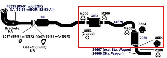 ボルボ 240 マフラー交換キット【新品】