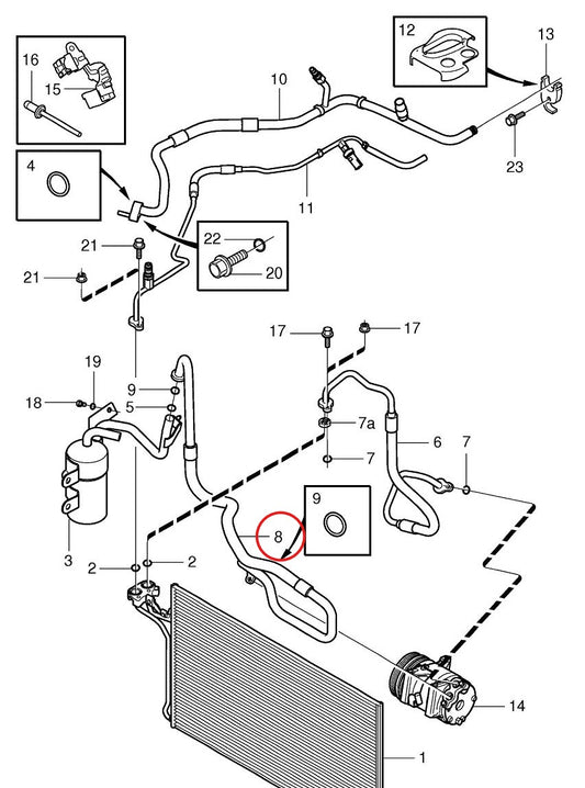ボルボ C30 C70 S40 V50 エアコン サクションホース【新品】