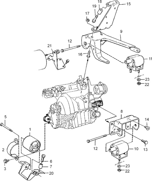 SAAB サーブ C900 エンジンマウント左側【新品】クラシック900