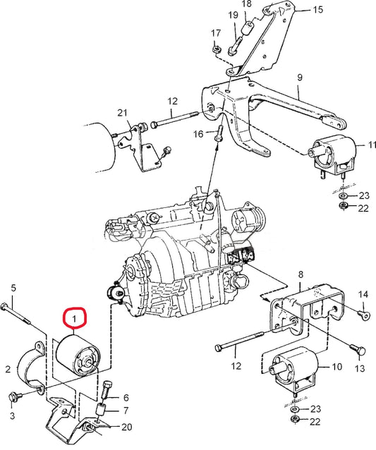 SAAB サーブ C900 エンジンマウント前側【新品】クラシック900
