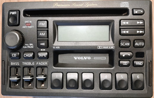VOLVO ボルボ 850 純正ステレオ・オーディオヘッドユニット SC-835【ジャンク扱・ボタンベトツキ無・USED】