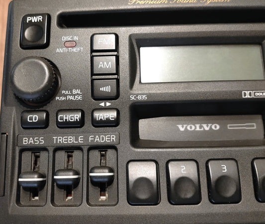 VOLVO ボルボ 850 純正ステレオ・オーディオヘッドユニット SC-835【ジャンク扱・ボタンベトツキ無・USED】