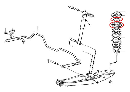 ボルボ 240/260 リアショックスプリングブッシュ・リテーナー左右セット【新品】