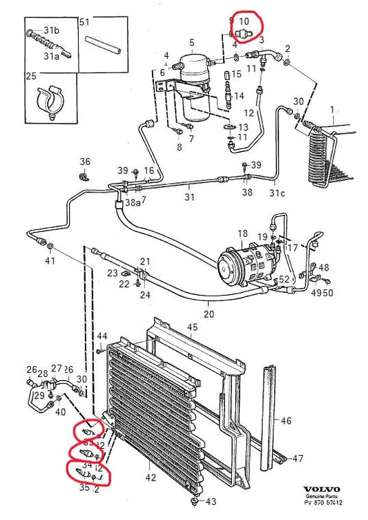 ボルボ 740 940 960 エアコン プレッシャーセンサー 4個セット(圧力センサー)【純正同一仕様・新品】プレゾスタット