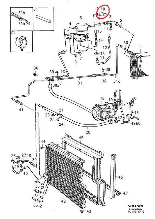 ボルボ 240 740 940 960 850 エアコン プレッシャーセンサー(圧力センサー)【純正同一仕様・新品】