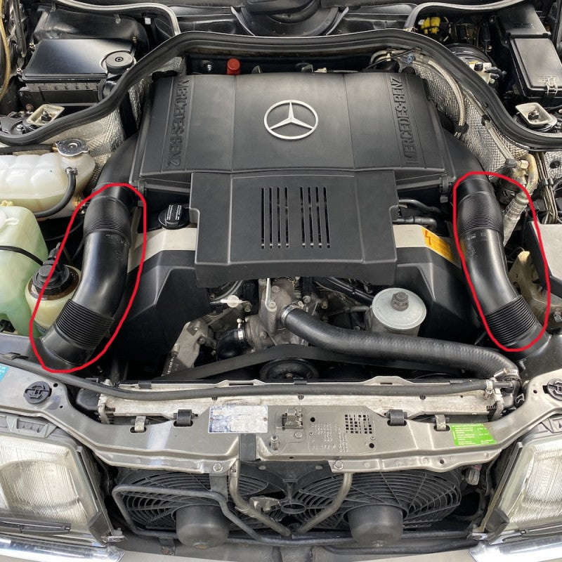 ベンツ W124 500E E500 エンジン吸気ダクト(ホース)2本【ベンツ純正・新品】
