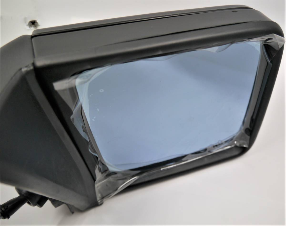 BENZベンツ W124 W201 190シリーズ ドアミラーガラス付 左右セット未塗装品【左ハンドル・ブルーガラス・新品】手動確度調整タイプ