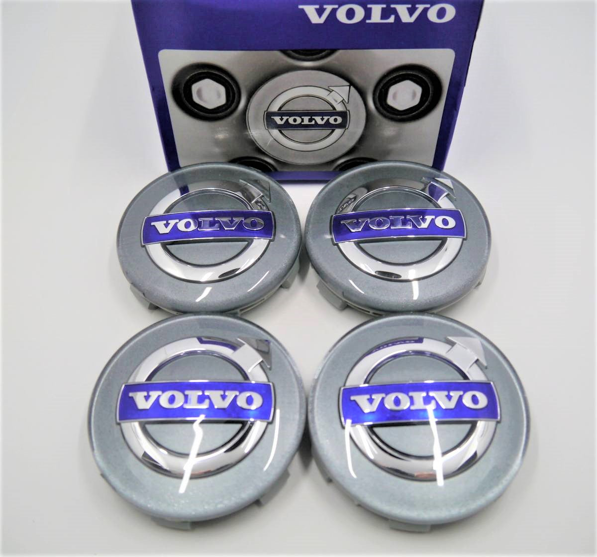 ボルボ C30 C70 S60 S80 V40 V60 V70 XC60 XC70 XC90 ホイールセンターキャップ シルバー 4個セット【ボルボ純正・新品】 65mm