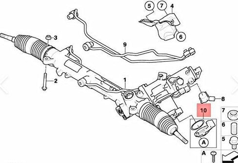 BMW 5/6シリーズ E60 E61 E63 E64 ステアリングラックセンサーカバーリペアキット【BMW純正・新品】アクティブステアリングアングルセンサー 32106769232