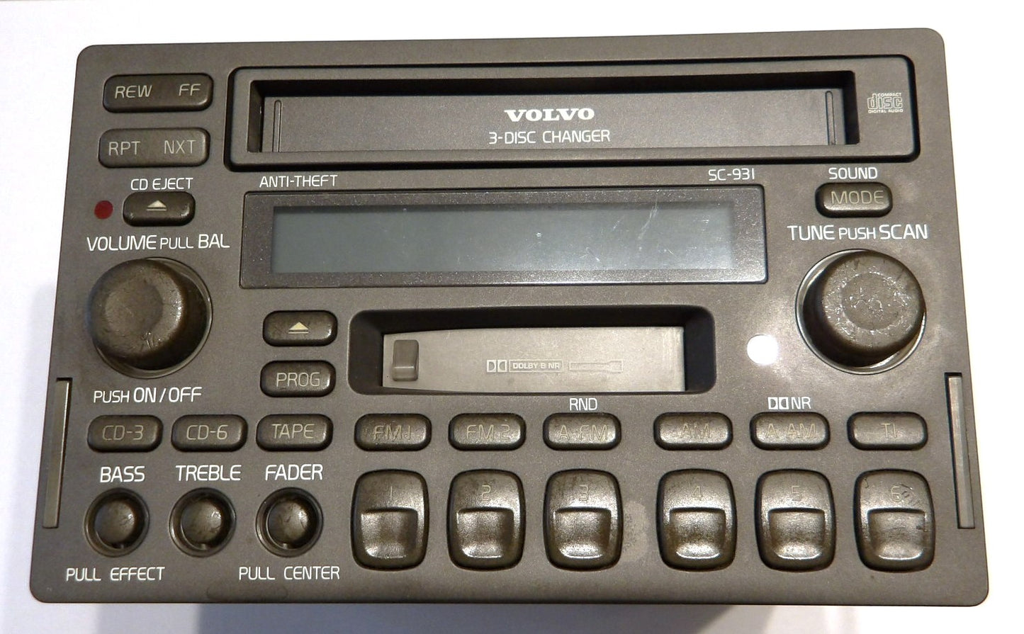 VOLVO ボルボ V70(8B) SC-931 純正ステレオ・3連奏CD オーディオヘッドユニット 【貴重・動作品・USED】マガジン付