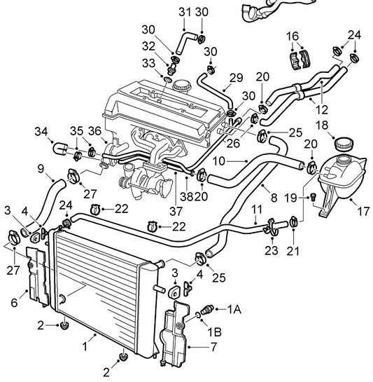 SAAB サーブ9-3 NG900用クーラントホース ラジエーター・リザーバータンク間【サーブ純正・新品】