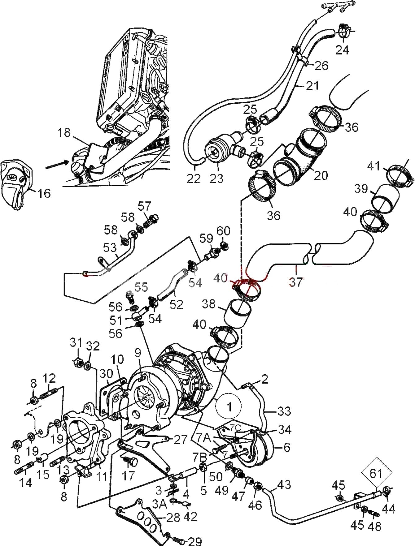 サーブ C900 クラシック900 B202 16V ターボダンプバルブホース【新品】